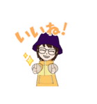 登山やダイビングなどするアクティブ女子（個別スタンプ：1）