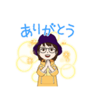 登山やダイビングなどするアクティブ女子（個別スタンプ：4）