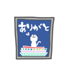 戸棚の中の白猫オモチ。北欧風（個別スタンプ：13）