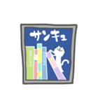 戸棚の中の白猫オモチ。北欧風（個別スタンプ：14）