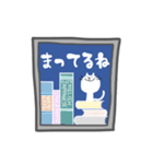 戸棚の中の白猫オモチ。北欧風（個別スタンプ：32）