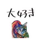 【水彩画】ネコのスタンプ（個別スタンプ：5）