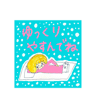 レトロな水玉ガールの気遣いスタンプ②（個別スタンプ：18）