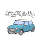 手書き風のクラシックカー(サーフブルー)（個別スタンプ：2）