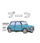 手書き風のクラシックカー(サーフブルー)（個別スタンプ：10）