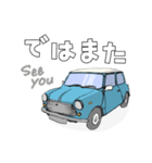 手書き風のクラシックカー(サーフブルー)（個別スタンプ：12）