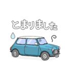 手書き風のクラシックカー(サーフブルー)（個別スタンプ：14）