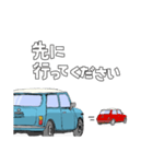 手書き風のクラシックカー(サーフブルー)（個別スタンプ：17）