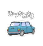 手書き風のクラシックカー(サーフブルー)（個別スタンプ：21）