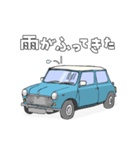 手書き風のクラシックカー(サーフブルー)（個別スタンプ：24）