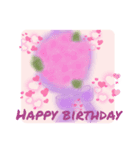 WhitePearl【花束でHappy  birthday】（個別スタンプ：11）