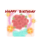 WhitePearl【花束でHappy  birthday】（個別スタンプ：16）