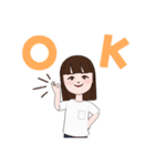 女の子のシンプルスタンプ♪（個別スタンプ：1）