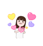 女の子のシンプルスタンプ♪（個別スタンプ：3）