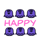 HAPPYとLOVEがあふれるパープルスタンプ（個別スタンプ：1）