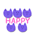 HAPPYとLOVEがあふれるパープルスタンプ（個別スタンプ：2）