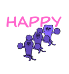 HAPPYとLOVEがあふれるパープルスタンプ（個別スタンプ：3）
