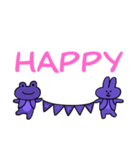 HAPPYとLOVEがあふれるパープルスタンプ（個別スタンプ：4）