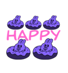 HAPPYとLOVEがあふれるパープルスタンプ（個別スタンプ：7）