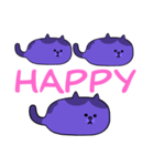 HAPPYとLOVEがあふれるパープルスタンプ（個別スタンプ：8）