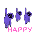 HAPPYとLOVEがあふれるパープルスタンプ（個別スタンプ：9）