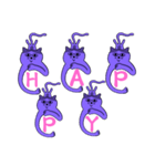 HAPPYとLOVEがあふれるパープルスタンプ（個別スタンプ：10）