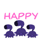 HAPPYとLOVEがあふれるパープルスタンプ（個別スタンプ：11）