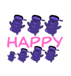 HAPPYとLOVEがあふれるパープルスタンプ（個別スタンプ：12）