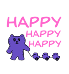 HAPPYとLOVEがあふれるパープルスタンプ（個別スタンプ：13）