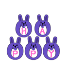HAPPYとLOVEがあふれるパープルスタンプ（個別スタンプ：14）