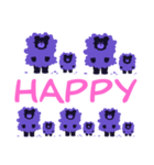 HAPPYとLOVEがあふれるパープルスタンプ（個別スタンプ：16）