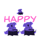 HAPPYとLOVEがあふれるパープルスタンプ（個別スタンプ：19）