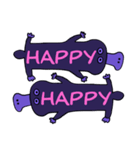 HAPPYとLOVEがあふれるパープルスタンプ（個別スタンプ：21）