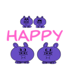 HAPPYとLOVEがあふれるパープルスタンプ（個別スタンプ：22）