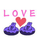 HAPPYとLOVEがあふれるパープルスタンプ（個別スタンプ：23）