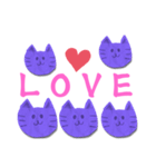 HAPPYとLOVEがあふれるパープルスタンプ（個別スタンプ：24）