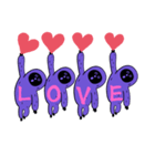 HAPPYとLOVEがあふれるパープルスタンプ（個別スタンプ：26）