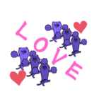 HAPPYとLOVEがあふれるパープルスタンプ（個別スタンプ：27）