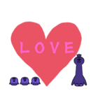 HAPPYとLOVEがあふれるパープルスタンプ（個別スタンプ：28）