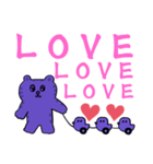 HAPPYとLOVEがあふれるパープルスタンプ（個別スタンプ：30）
