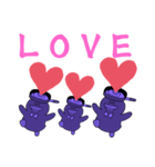 HAPPYとLOVEがあふれるパープルスタンプ（個別スタンプ：31）