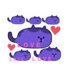 HAPPYとLOVEがあふれるパープルスタンプ（個別スタンプ：32）