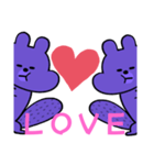 HAPPYとLOVEがあふれるパープルスタンプ（個別スタンプ：33）