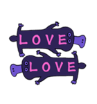 HAPPYとLOVEがあふれるパープルスタンプ（個別スタンプ：34）