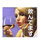 【お酒】ワイン好き☆金髪美女（個別スタンプ：1）