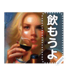【お酒】ワイン好き☆金髪美女（個別スタンプ：2）