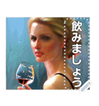 【お酒】ワイン好き☆金髪美女（個別スタンプ：3）