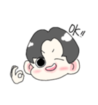 センターわけ男（個別スタンプ：1）
