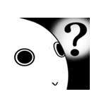 丸くて白いなぞの人間スタンプ（個別スタンプ：3）