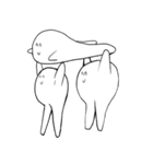 丸くて白いなぞの人間スタンプ（個別スタンプ：13）